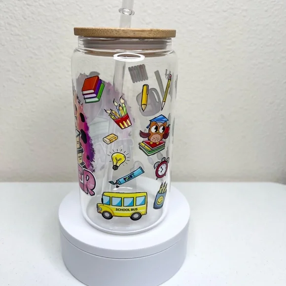 Teacher Handmade Libbey Glass Cup - Picture 3 of 5